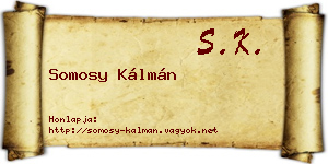 Somosy Kálmán névjegykártya
