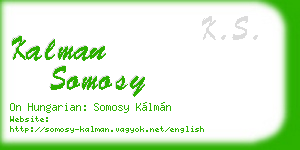 kalman somosy business card